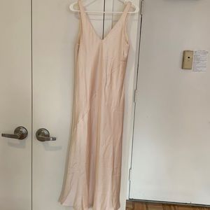 Line and dot satin midi dress